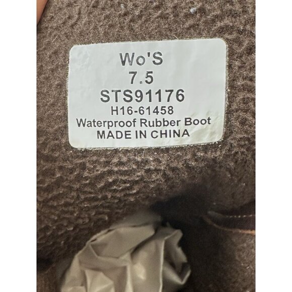 Sperry Saltwater W's 7.5 Brown Leather and Dark Brown Duck Rain Winter Boots - Picture 8 of 10